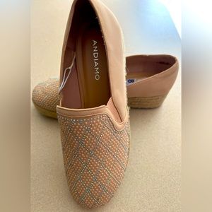 Andiamo Women’s Shoes blush pink espadrille platform Embellished slip on Size 8